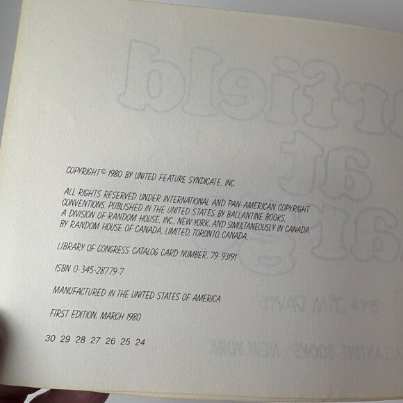 Garfield At Large His First Book Jim Davis March 1980 1st Edition Cartoon Comic - Picture 7 of 11